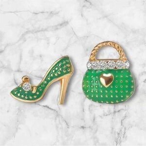 Purse & Heel Earrings 14k Gold Plated